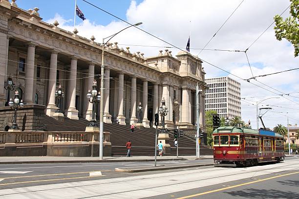 melbourne - history built structure australia building exterior imagens e fotografias de stock