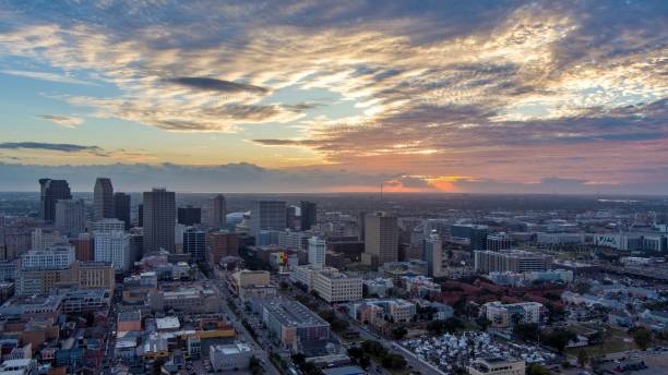 istock Downtown New Orleans, Louisiana at sunset 1801692742