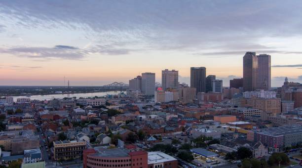 istock Downtown New Orleans, Louisiana at sunset 1801694401
