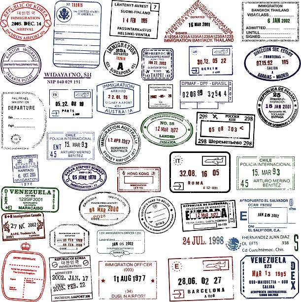 travel stamps super collection - 護照印章 幅插畫檔、美工圖案、卡通及圖標