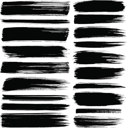 Vector image. Set of black brush strokes