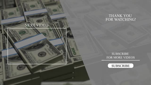 Youtube endscreen with money stacks background