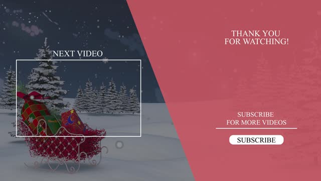 Christmas youtube end screen, decorate with christmas footage