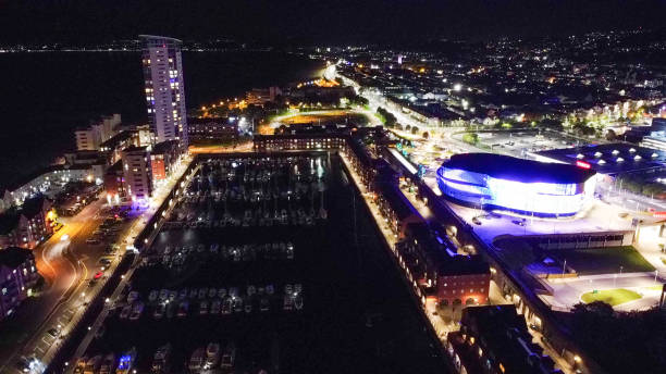 istock Swansea Marina Night 1801759676