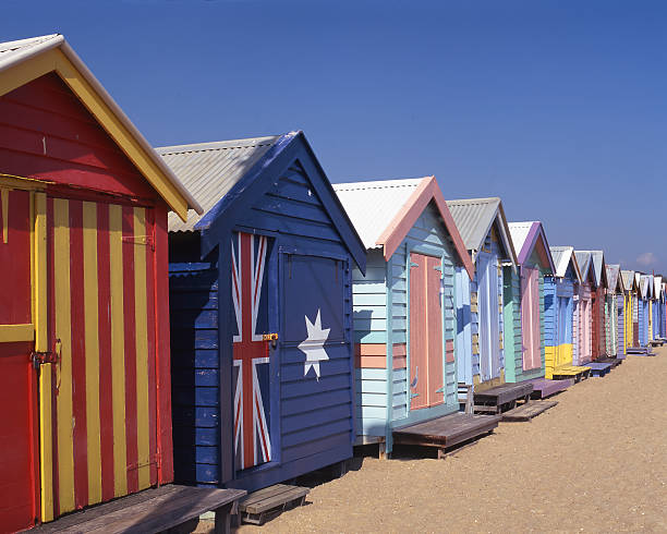 Beach Boxes stock photo