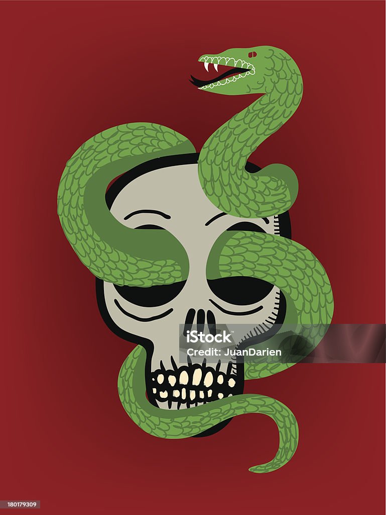 Snake e Crânio - Vetor de Espiral royalty-free
