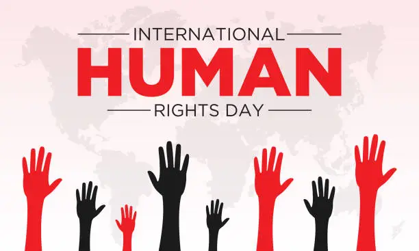 Vector illustration of Human rights day is observed every year on december 10. Vector illustration on the theme of international human rights day. Template for banner, greeting card, poster with background.