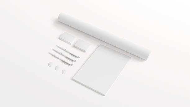 istock Visual Brand Identity Mockup, Corporate Stationery 3D Rendering 1801816947