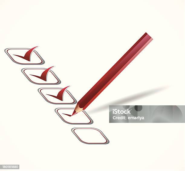 Красный Проверьте Список Вектор — стоковая векторная графика и другие изображения на тему Yes - английское слово - Yes - английское слово, Анкета, Бизнес
