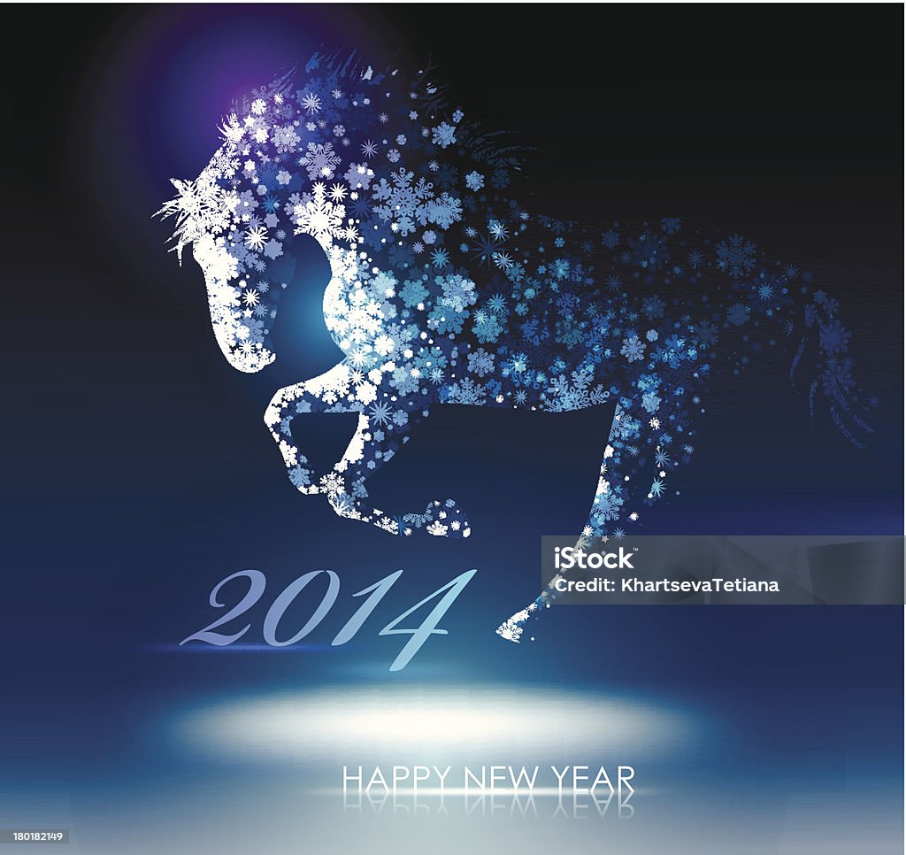 Horse. Happy new year 2014. Eps10. Image contain transparency and various blending modes. Horse stock vector