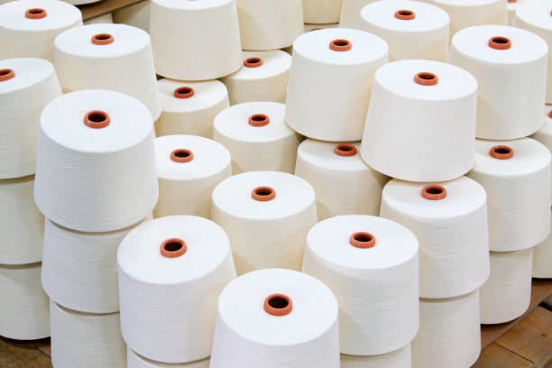 istock cotton group on a spinning production line 1801830283