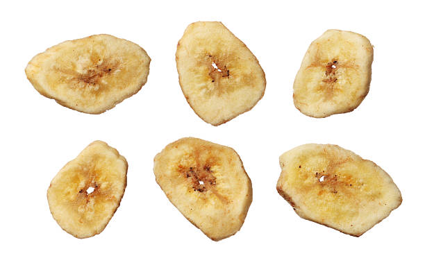 istock Dried banana slice isolated on white background 180183307