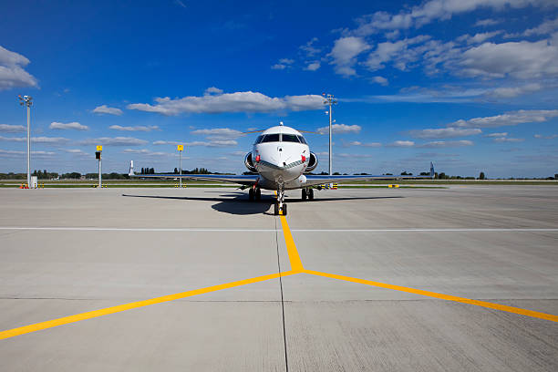 istock Small lightweight private airplane parked on an airfield 180185006