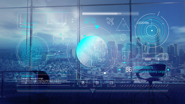 istock Infographics on the topic of geolocation and cargo transportation. 1801884556