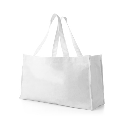 Reusable Bag for Groceries and Shopping. Design Template for Mock-up. Side View