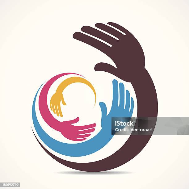 Творческие Значок Руки — стоковая векторная графика и другие изображения на тему Help - английское слово - Help - английское слово, Абстрактный, Безопасность