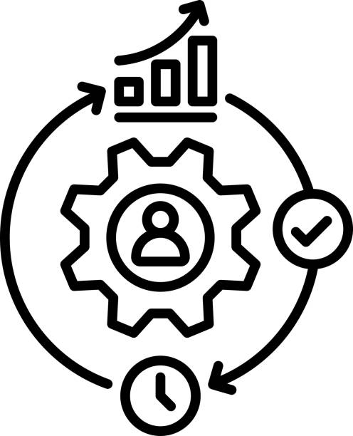 illustrations, cliparts, dessins animés et icônes de vecteur d’icône de système de gestion d’entreprise - faire-fonctionner