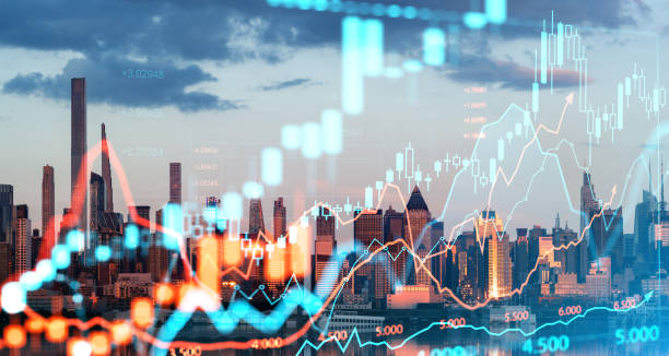 istock New York skyline, forex diagrams and stock market data with lines and dynamics 1801941645