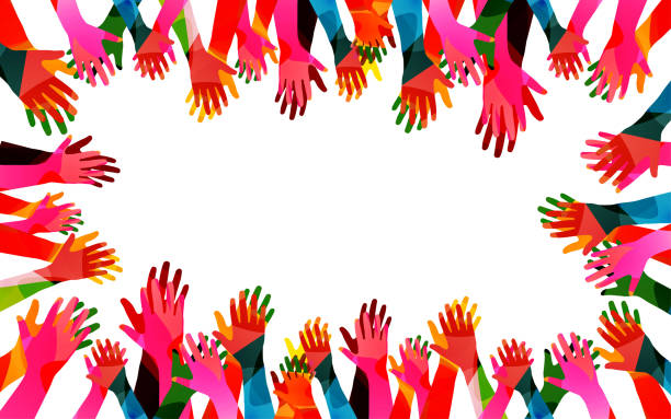 Human hands clapping giving ovation, greetings and support Human hands clapping giving ovation, greetings and support applaus stock illustrations
