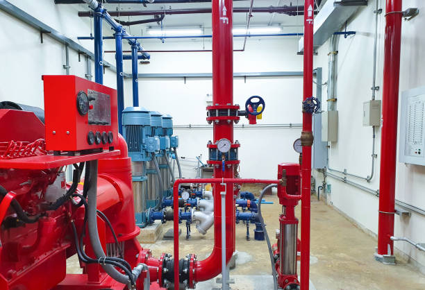 istock Water pump room in the building 1801967940