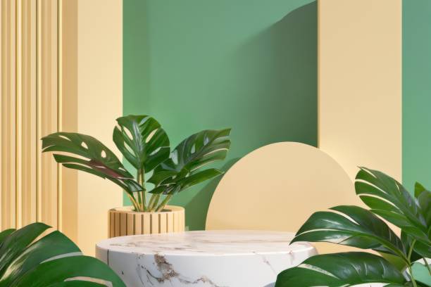 istock Naturalism Podium with Plants 1801968468