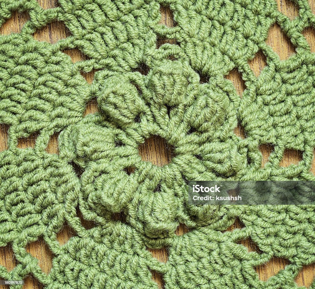 Fundo verde de crochet - Royalty-free Aniagem de Cânhamo Foto de stock