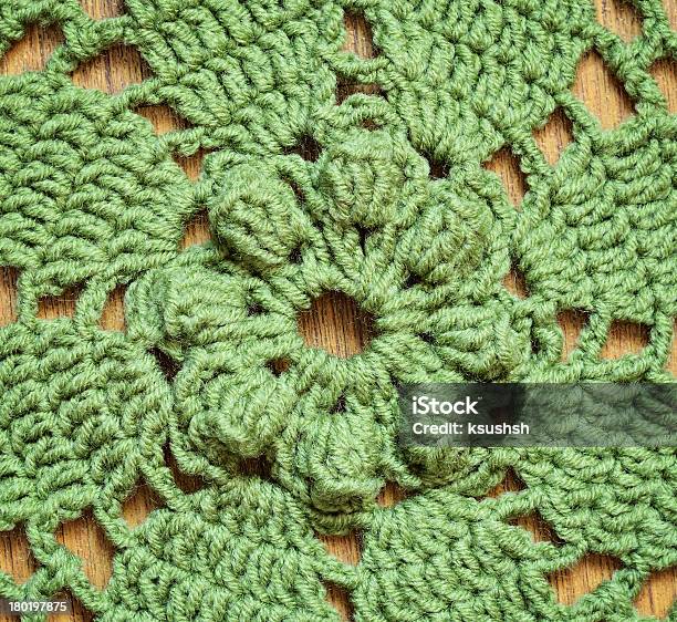 Fundo Verde De Crochet - Fotografias de stock e mais imagens de Aniagem de Cânhamo - Aniagem de Cânhamo, Antigo, Antiguidade