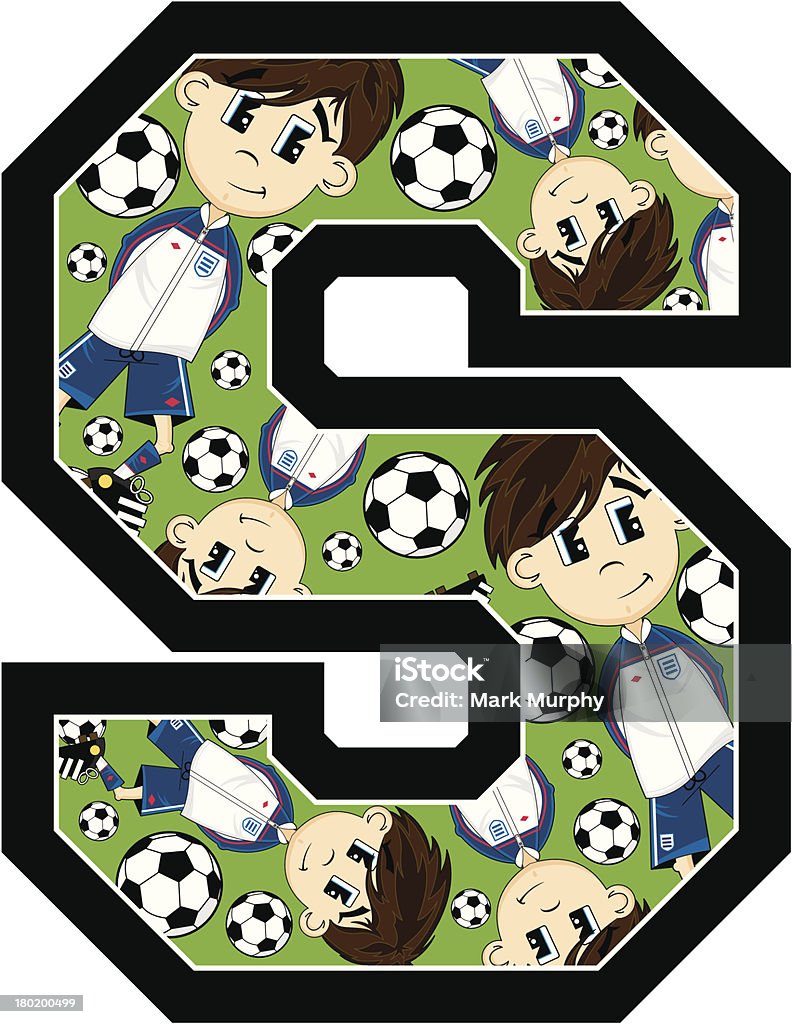 Motif de football garçon apprentissage Lettre S - clipart vectoriel de Adolescent libre de droits