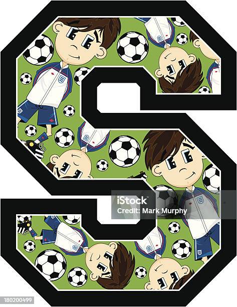 Motif De Football Garçon Apprentissage Lettre S Vecteurs libres de droits et plus d'images vectorielles de Adolescent - Adolescent, Apprentissage, Balle ou ballon