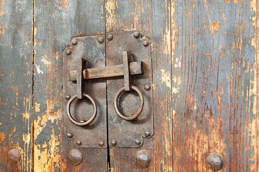 Chinese traditional style of wooden door and knocker