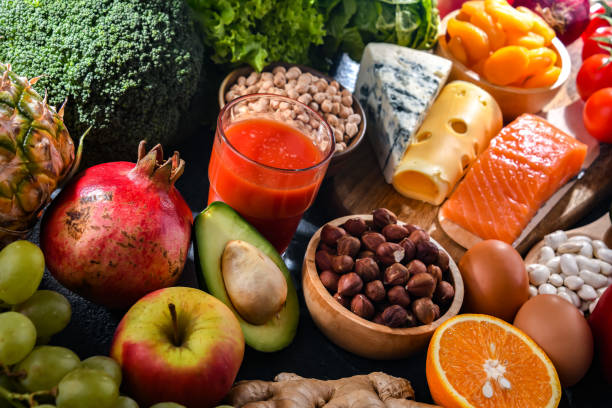 istock Food products representing the nutritarian diet 1802061683