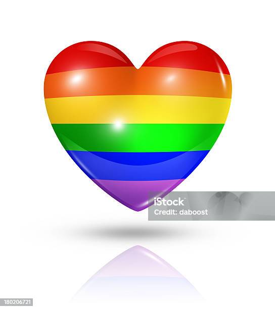 Orgulho Gay Bandeira Símbolo De Amor Coração Ícone - Fotografias de stock e mais imagens de Amor