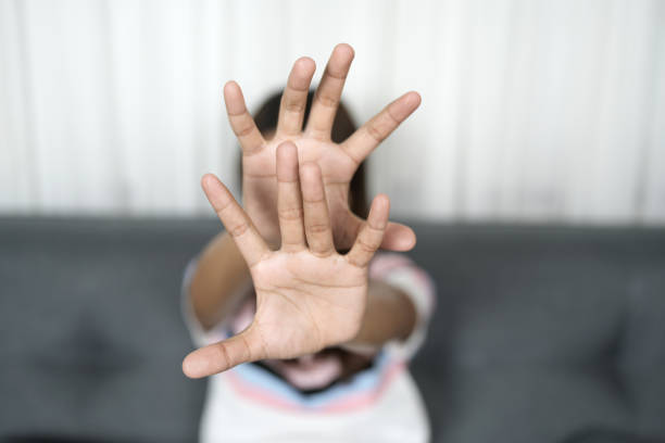 istock Stop abusing violence, Children violence and abused concept 1802073598