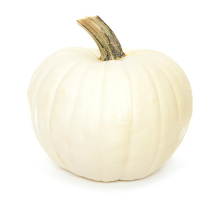 White autumn pumpkin isolated on a white background