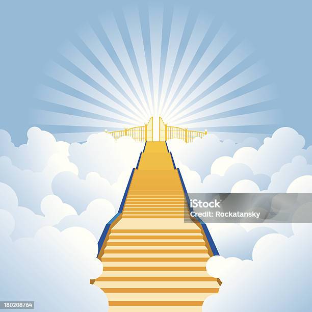 Ilustración de Vector Illustration Of Golden Escalera Hacia El Cielo y más Vectores Libres de Derechos de El Cielo