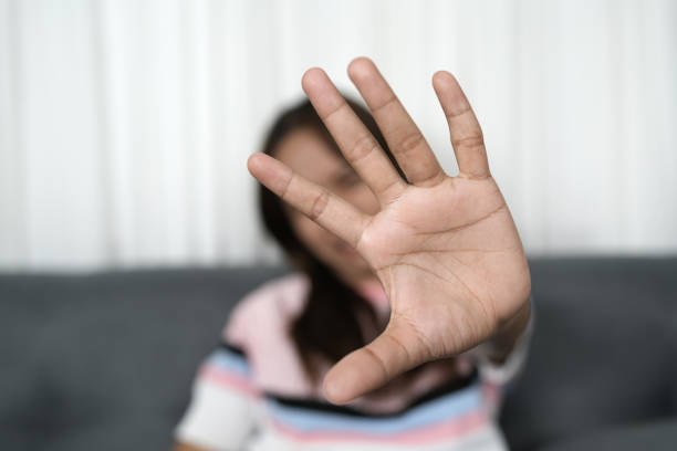 istock Stop abusing violence, Children violence and abused concept 1802095600