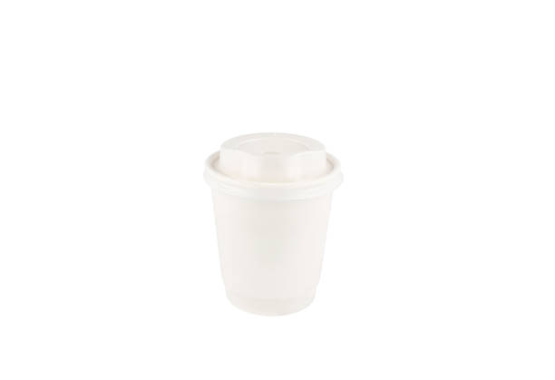 istock White Paper double-wall coffee-to-go cup with white plastic lids. Mockup cup for layouts. White background. 1802097718