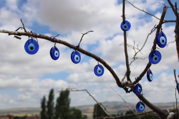 istock Turkish evil eye bead. blue colored amulet. superstition 1802119369