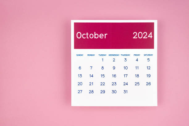 istock The calendar page October 2024 on pink color background. 1802151925