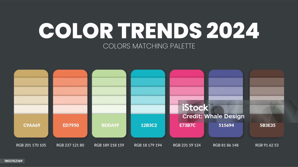 Ilustración de Tendencias De Color 2024 Paleta De Colores En Tonos