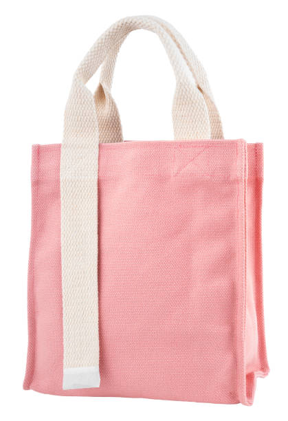 istock Pink color cotton bag isolated on white background. 1802155005