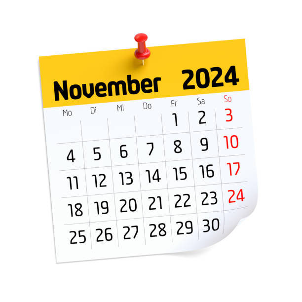 istock November Calendar 2024 in German Language. Isolated on White Background. 3D Illustration 1802157265