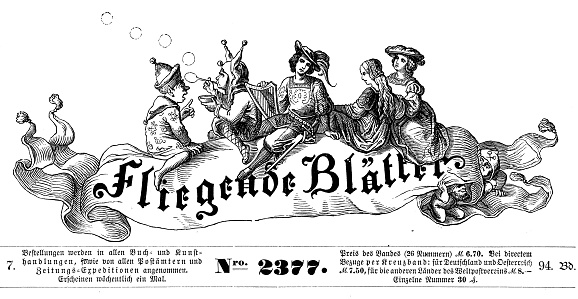 Headline of Fliegende Blaetter (Flying papers) German satirical magazine of humor and caricatures