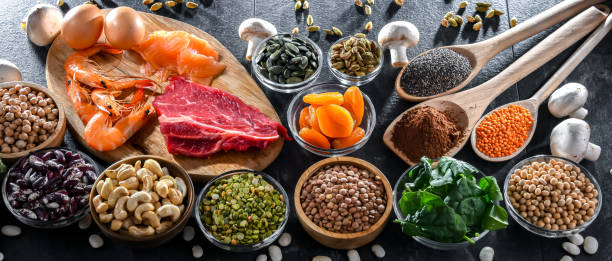 istock Composition with food products rich in zinc 1802165018