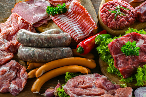 istock Composition with a variety of meat products 1802167741