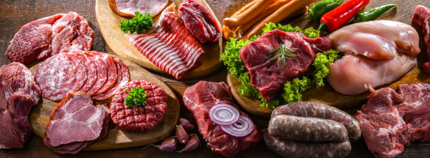 istock Composition with a variety of meat products 1802168279