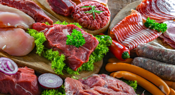 istock Composition with a variety of meat products 1802168458