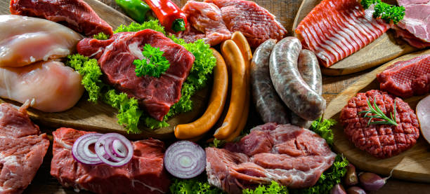 istock Composition with a variety of meat products 1802168828