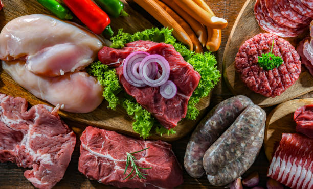 istock Composition with a variety of meat products 1802168866
