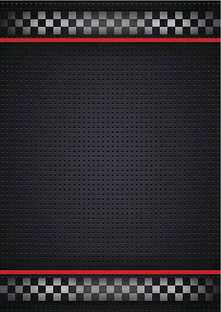 Vector illustration of Racing background vertical, metallic perforated
